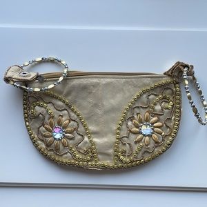 Gold Silver Embellished Party Clutch Evening Bag Vintage‎